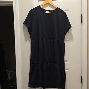 J. Crew Summer Black Tiered Dress